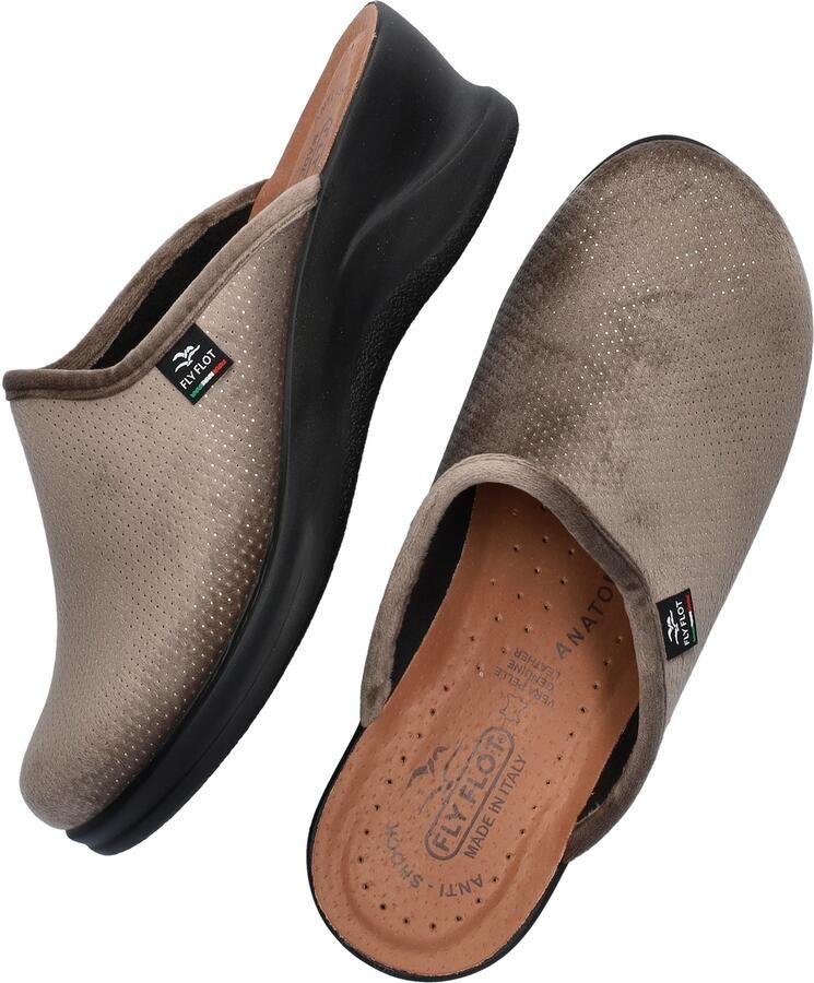 Fly Flot velours pantoffels taupe - Foto 4
