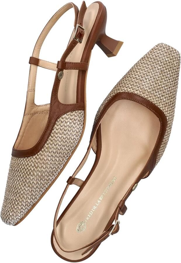 Fred de la bretoniere Carly Sling slingback raffia beige bruin - Foto 2