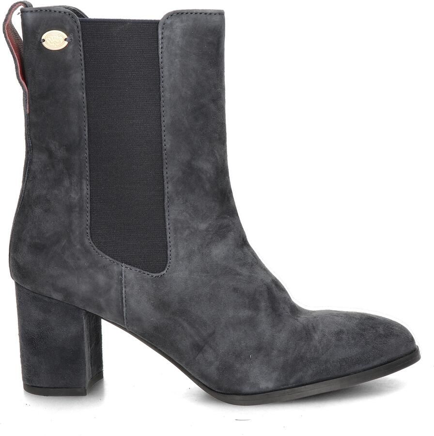 Fred de la Bretoniere Farah Chelsea leren suède chelsea boots met hak donkerblauw - Foto 8