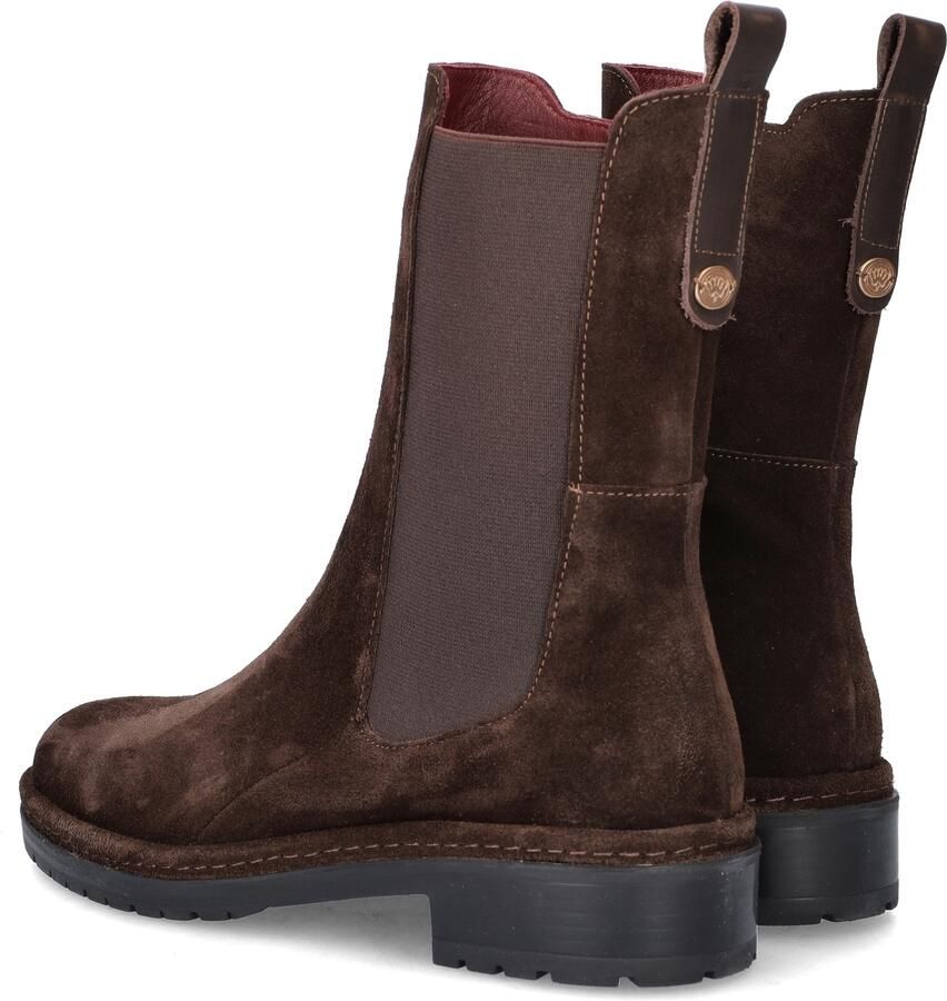 Fred de la Bretoniere Yael leren chelsea boots met profielzool donkerbruin - Foto 7