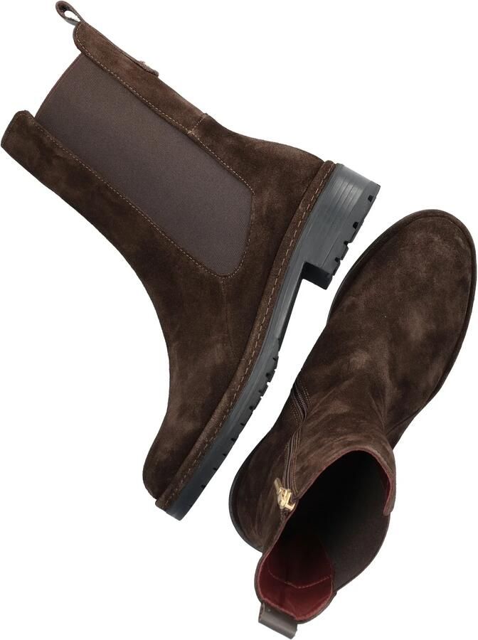 Fred de la Bretoniere Yael leren chelsea boots met profielzool donkerbruin - Foto 8