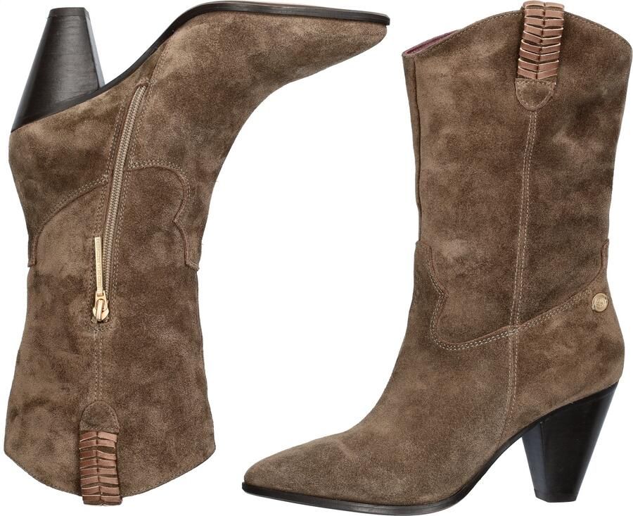Fred de la Bretoniere GALIA WEST Cowboy Boot Suede Taupe - Foto 2