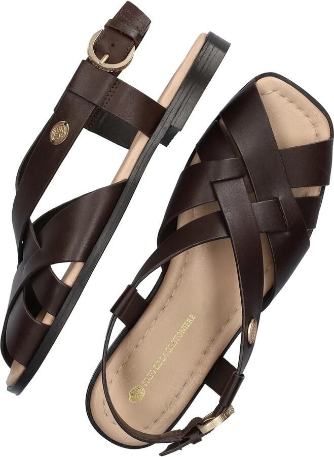 FRED DE LA BRETONIERE Sandalen met Hak Dames Gitel Cross Maat: 39 Materiaal: Leer Kleur: Zwart - Foto 7
