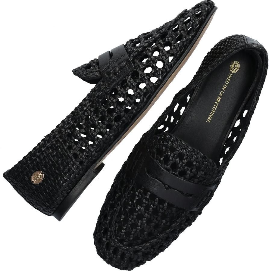 Fred de la bretoniere Glara woven mocassin leer zwart - Foto 2
