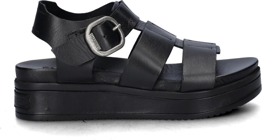 Shabbies Amsterdam Shabbies Dames Sandalen met hak Maro Bold Zwart Leer Plateauzool - Foto 7