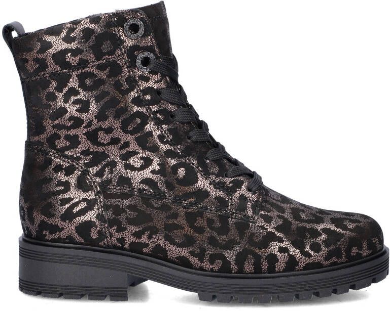 Gabor Veterlaarsjes Pisa blokhak veterschoenen in animal-look comfortbreedte g