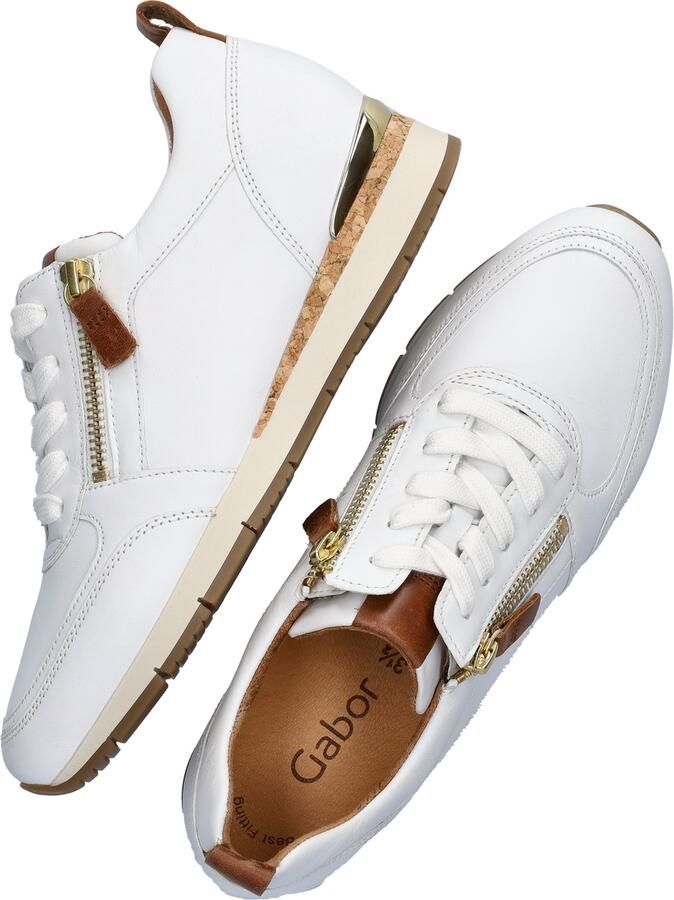 Gabor Luxe witte cognac leren sneakers Multicolor Dames - Foto 4