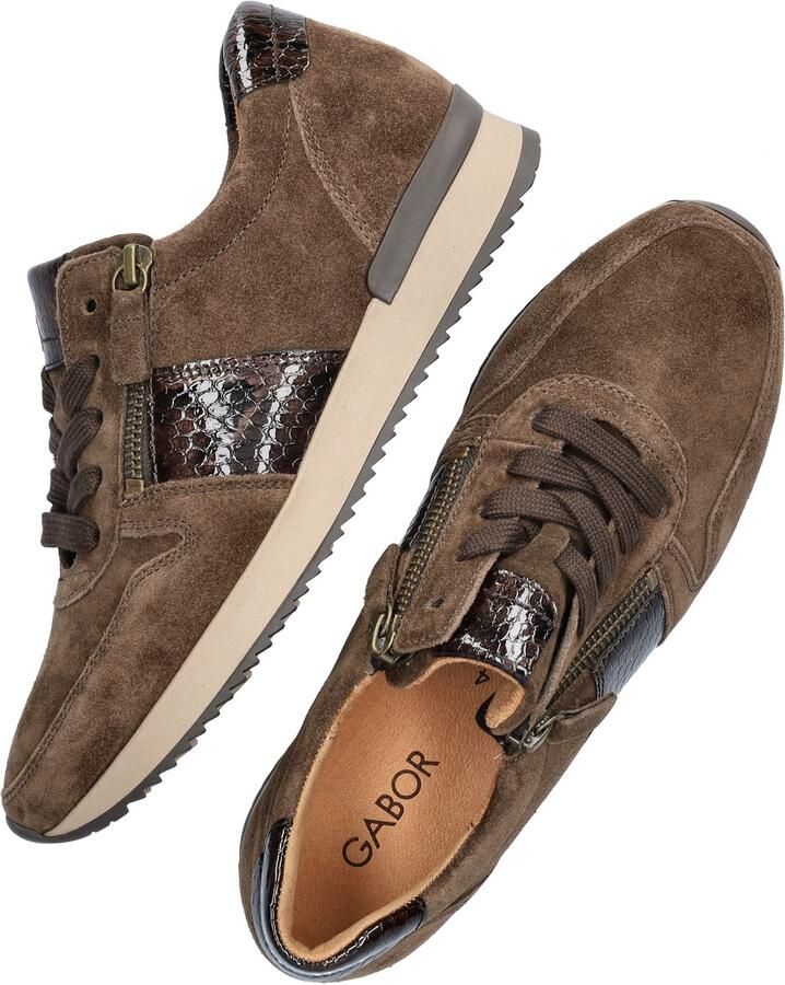 Gabor Lage sneakers Chunky zool 6019 Bruin Suède - Foto 3