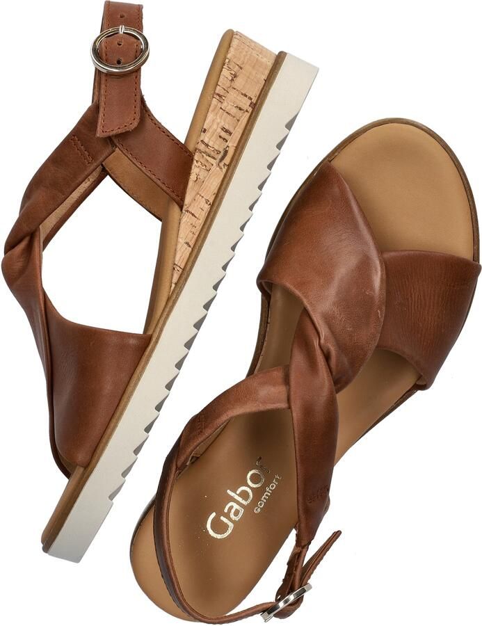 Gabor Bruine Leren Sandalen met Twist Brown Dames - Foto 4