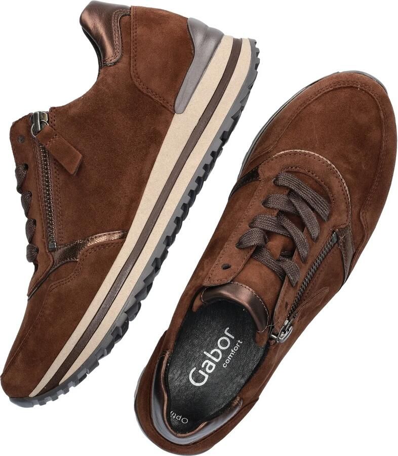 Gabor Bruine Suède Sneaker Optifit Comfort Brown Dames - Foto 4
