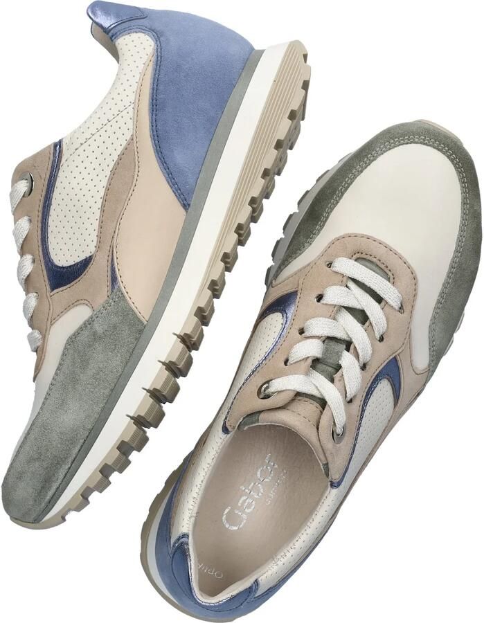 Gabor Sneakers Dames Lage sneakers Damesschoenen Suède 46.375 Beige combi - Foto 6