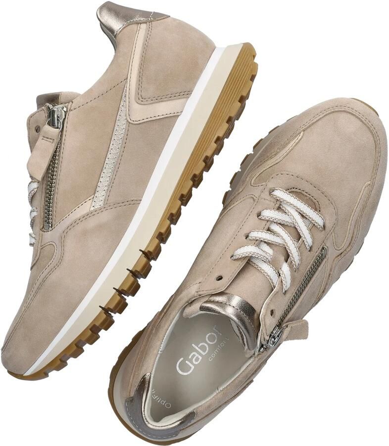 GABOR Lage Sneakers Dames 378 Maat: 37 5 Materiaal: Suède Kleur: Beige - Foto 8