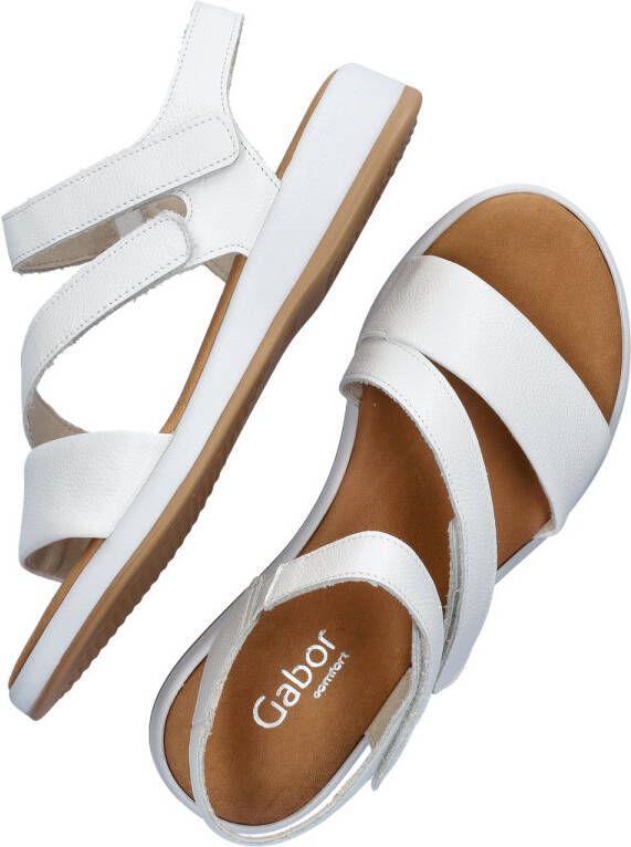 Gabor Witte Leren Sandalen Klittenbandsluiting White Dames - Foto 8