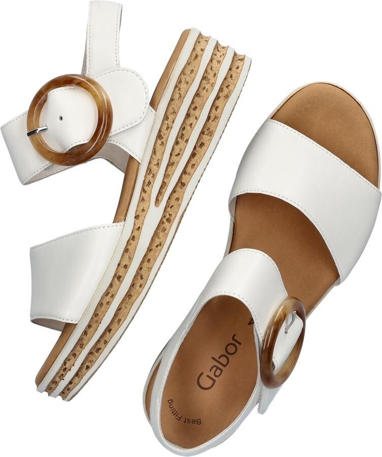 Gabor Beige Leren Sandalen Comfortabele Ronde Vorm Beige Dames - Foto 14