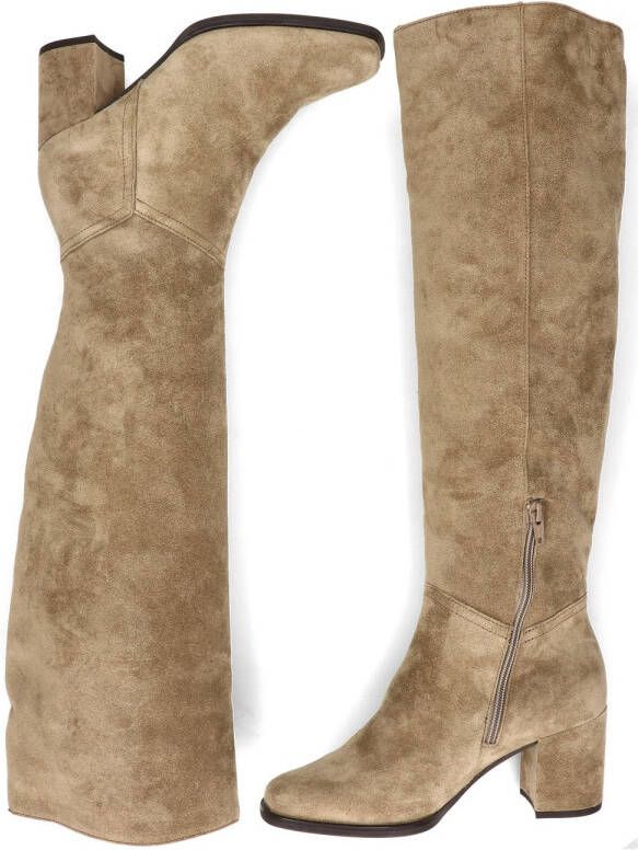 Gabor 95.629.14 Beige Lange velours laarzen smalle leest - Foto 6