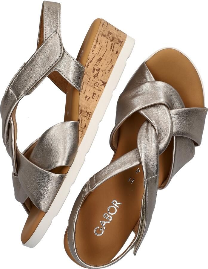 Gabor 761 Sandalen Met Sleehak Dames Zilverkleurig - Foto 9