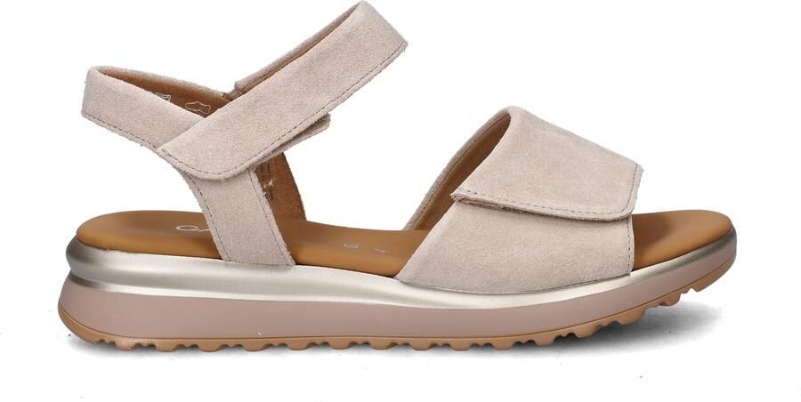 Gabor Dames Sandalen met hak 840.1 Beige Suède Plateauzool - Foto 9