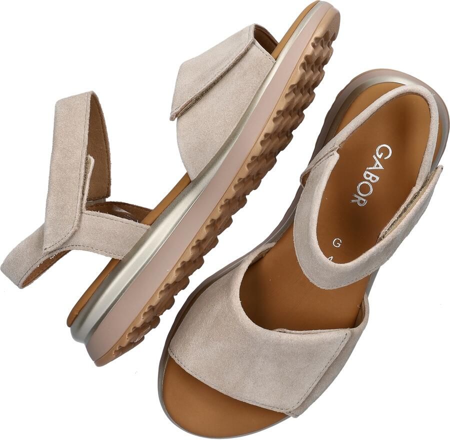 Gabor Dames Sandalen met hak 840.1 Beige Suède Plateauzool - Foto 10