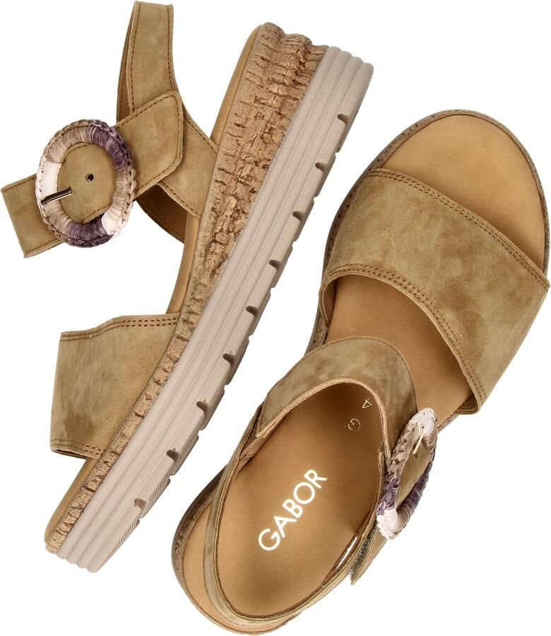 Gabor 706 Sandalen Met Sleehak Dames Camel - Foto 7
