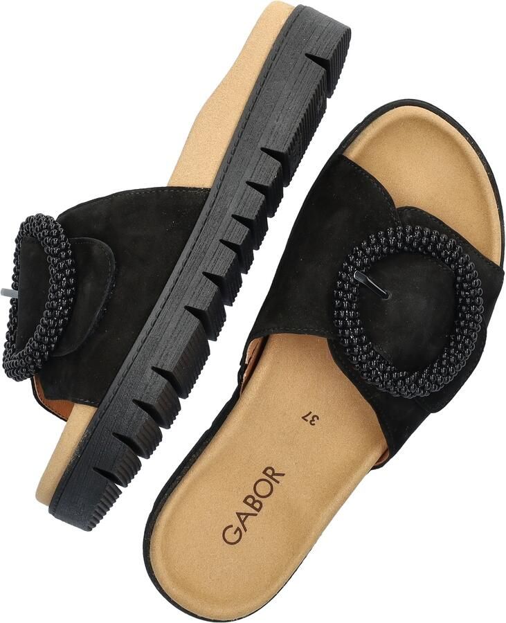 Gabor Slippers plateau zomerschoen slippers met sierparels aan de decoratieve gesp - Foto 7
