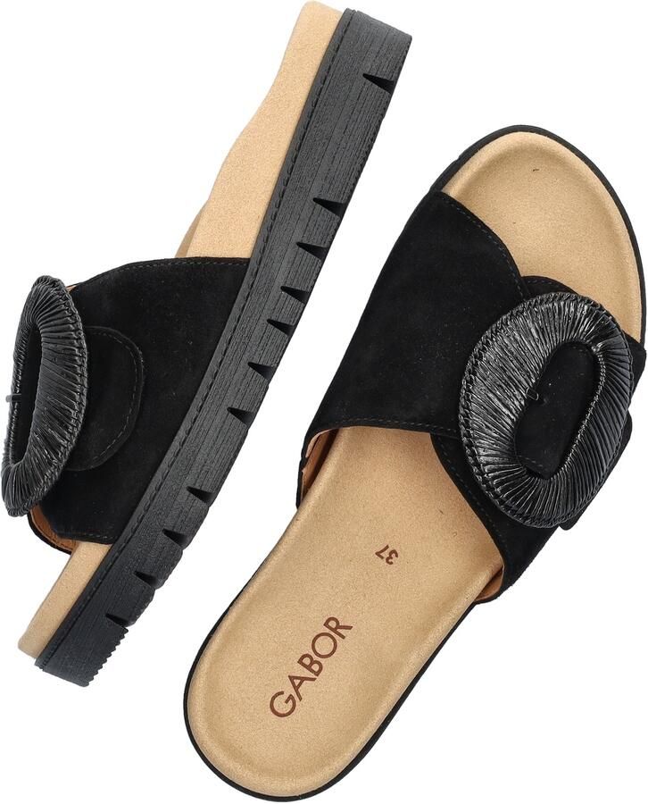 Gabor suède slippers zwart - Foto 4
