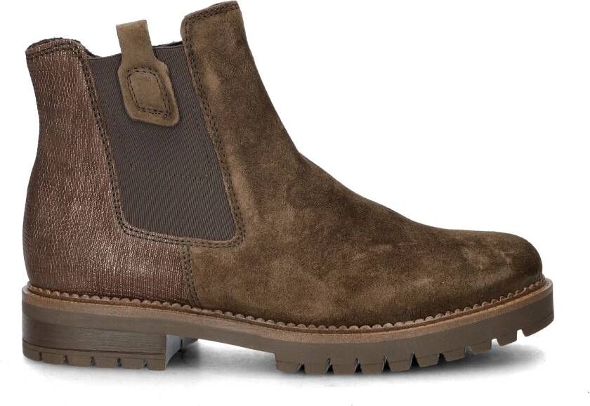 Gabor Suède Chelsea Boot met Metallic Detail Brown Dames - Foto 2
