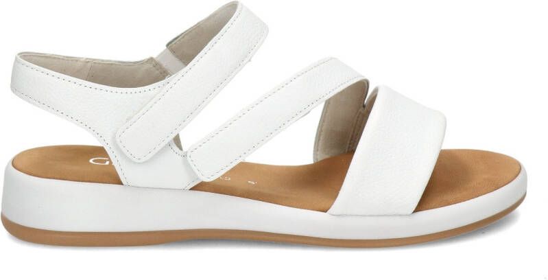 Gabor Witte Leren Sandalen Klittenbandsluiting White Dames