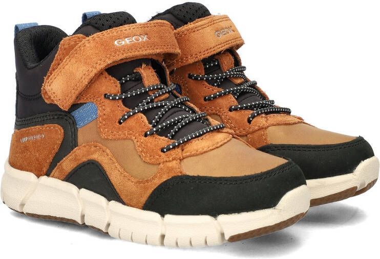 Geox J Flex sneakers cognac zwart Bruin Jongens Imitatieleer Meerkleurig 29 - Foto 4