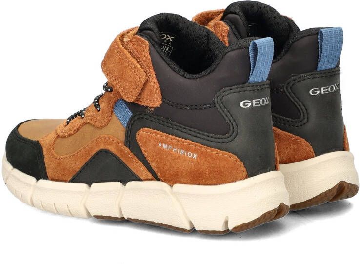 Geox J Flex sneakers cognac zwart Bruin Jongens Imitatieleer Meerkleurig 29 - Foto 3