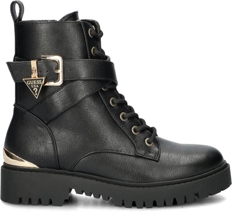 GUESS Olsy Dames Enkellaarzen Zwart Goud PU