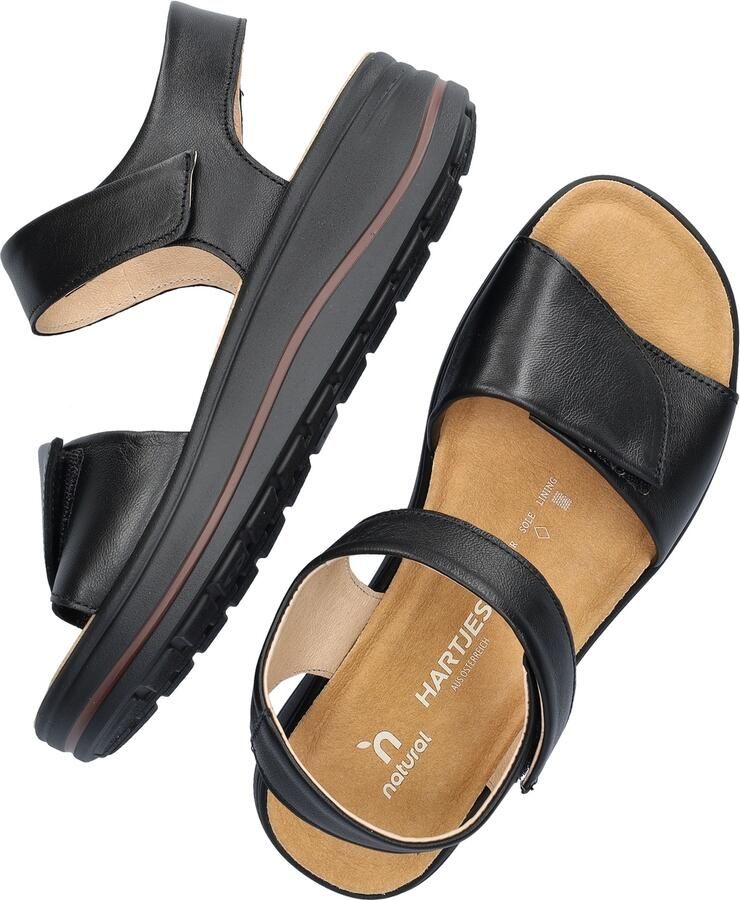Hartjes 132.2002 10 01.00 H Zwarte Leren Dames Sandalen 100% Chroomvrij Zwart - Foto 5