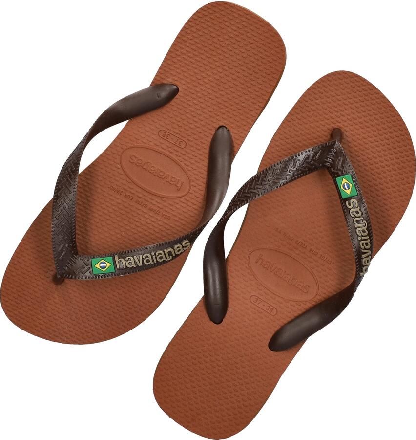 Havaianas HAV. BRASIL LOGO RUST Donkerbruin Unisex Slippers rust Donkerbruin - Foto 2