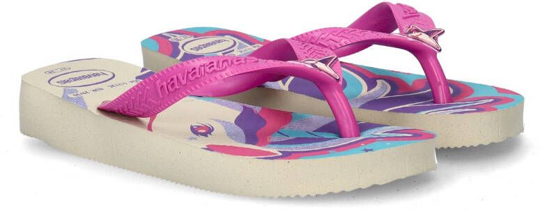 Havaianas Unicorn teenslippers roze beige Meisjes Rubber Personage 35 36 - Foto 3