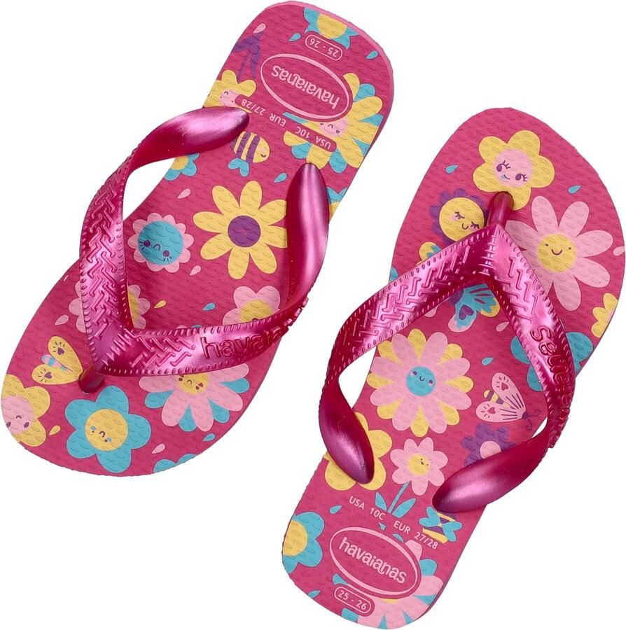 Havaianas HAV. KIDS FLORES Roze FLUX Roze GUM Meisjes Slippers Roze flux Roze gum - Foto 5