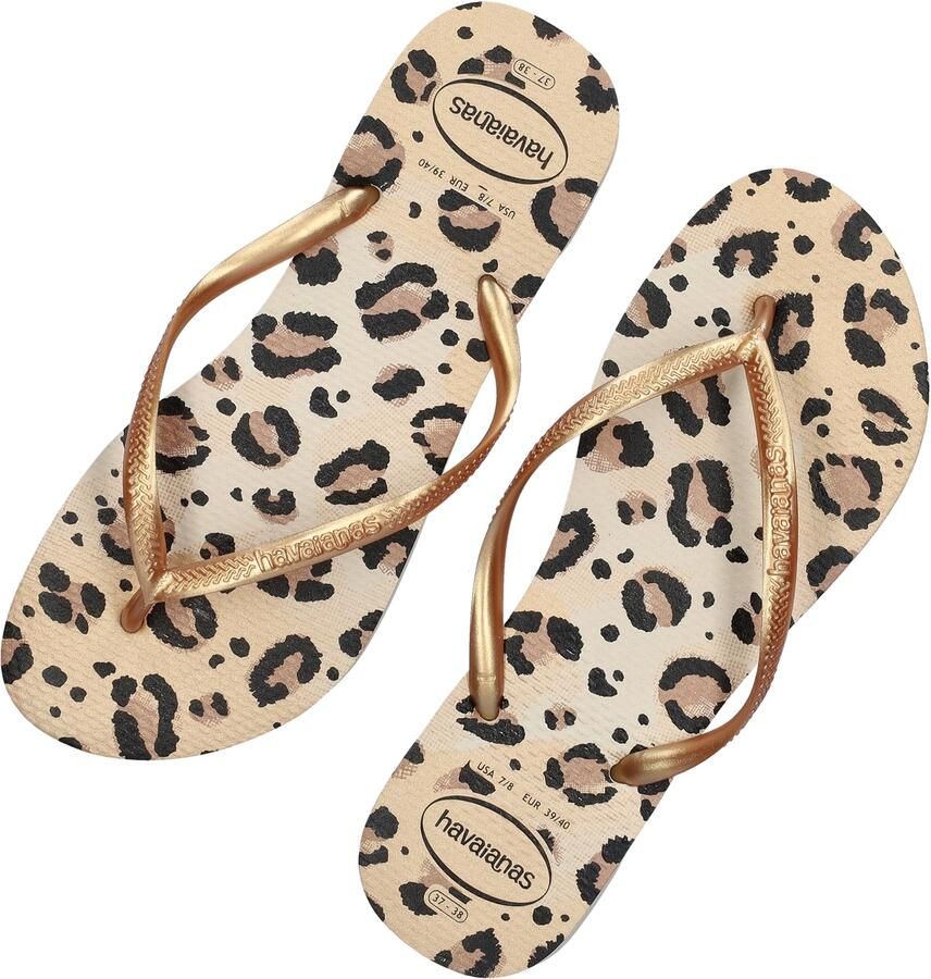 HAVAIANAS Teenslippers Dames Slim Animals Maat: 39 40 Materiaal: Rubber Kleur: Beige - Foto 7