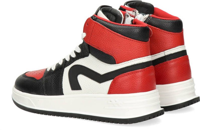 Hip leren sneakers rood wit zwart Jongens Leer Meerkleurig 40 - Foto 5