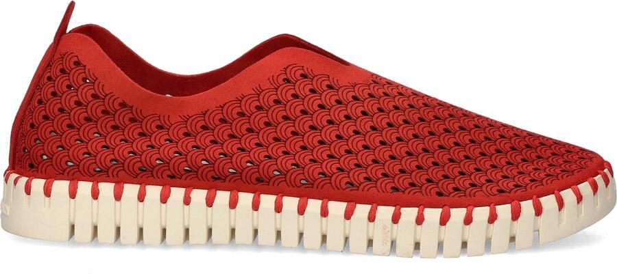 Ilse Jacobsen Instappers Dames Instapschoenen Damesschoenen Canvas Tulip 3275 Rood