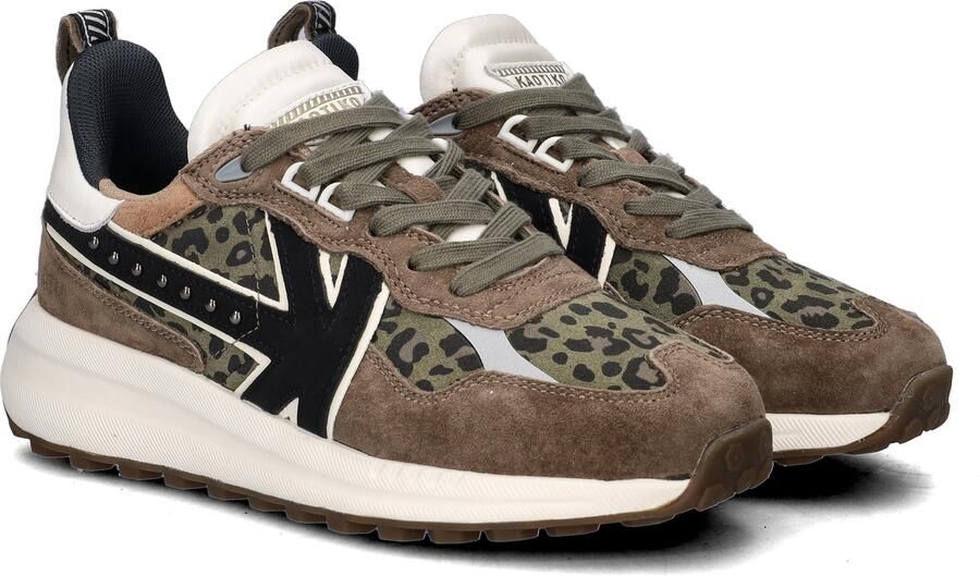 Kaotiko Detroit Glam suède sneakers kaki panter - Foto 3