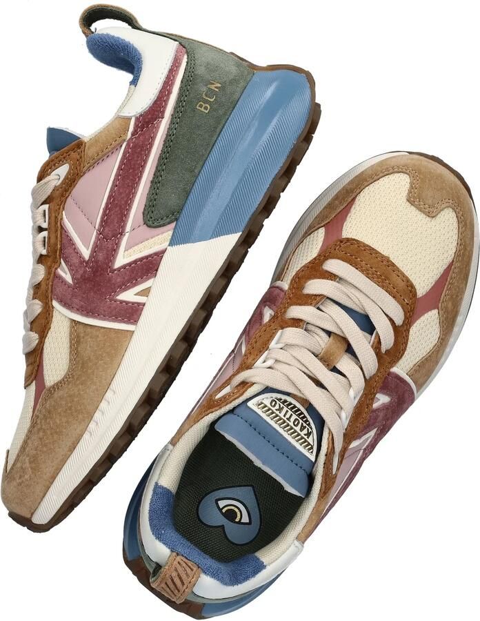 Kaotiko Detroit Multi chunky suède sneakers bruin multi - Foto 3