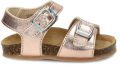 Kipling Easy 4 leren sandalen roségoud - Bruin