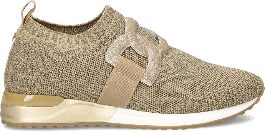 La Strada knitted slip-on sneakers goud zilver