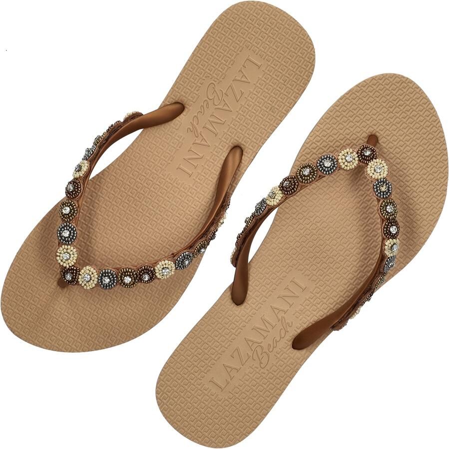 Lazamani Mallorca Beach Dames Slippers Beige - Foto 5