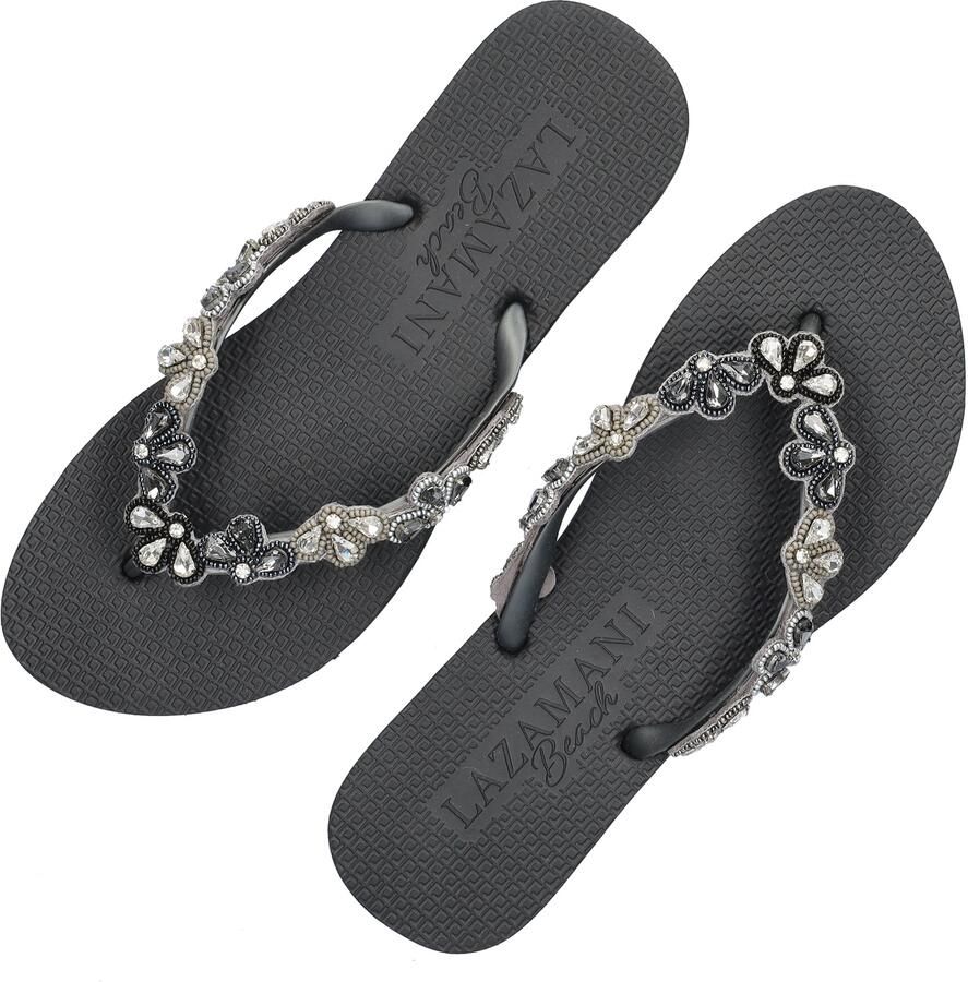 Lazamani Beach dames teenslipper Zwart - Foto 3