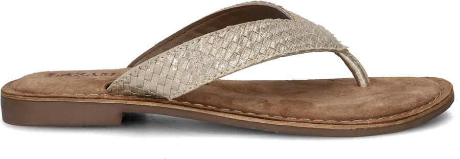 Lazamani ladies toe slippers shiny weav Goud Suede Teenslippers Dames - Foto 7