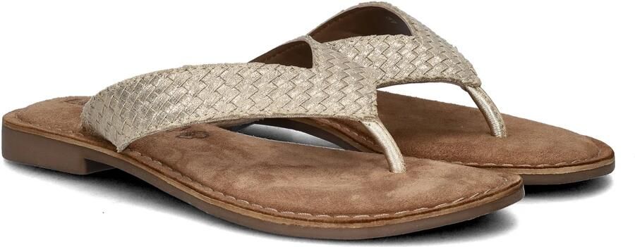 Lazamani ladies toe slippers shiny weav Goud Suede Teenslippers Dames - Foto 9