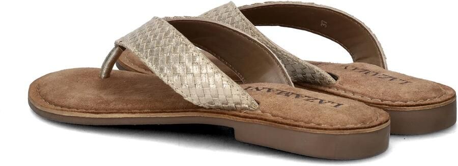 Lazamani ladies toe slippers shiny weav Goud Suede Teenslippers Dames - Foto 10