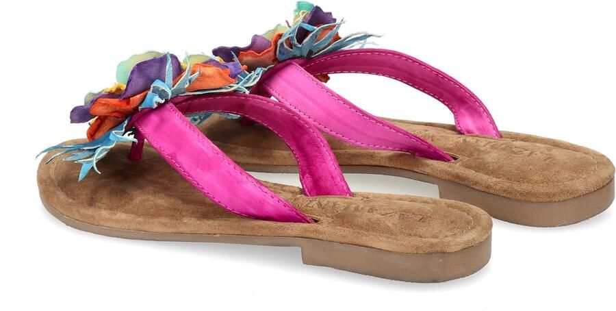 Lazamani Dames Slippers 33.726 Fuxia Flower Multi Leer LA33726fuxia - Foto 5