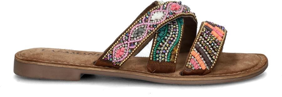 Lazamani Versierde slippers met suède Bruin Leer Leren slippers Dames - Foto 7