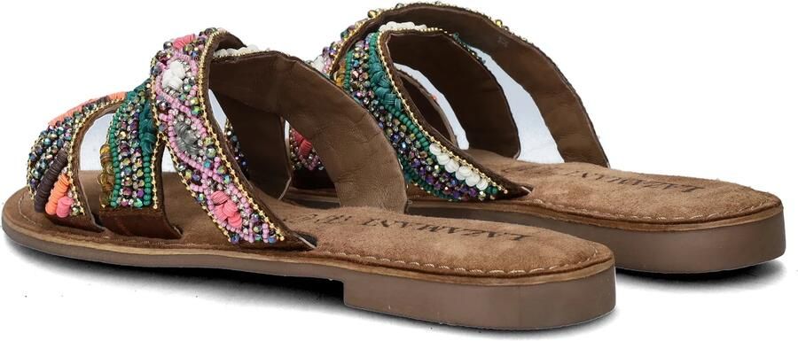 Lazamani Versierde slippers met suède Bruin Leer Leren slippers Dames - Foto 9