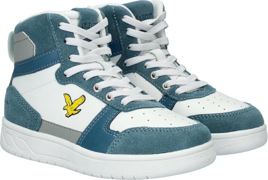 Lyle & Scott sneakers blauw wit Jongens Imitatieleer Meerkleurig 30 - Foto 4